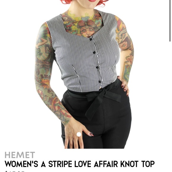 Hemet Tops - NWt Hemet WOMEN'S A STRIPE LOVE AFFAIR KNOT TOP